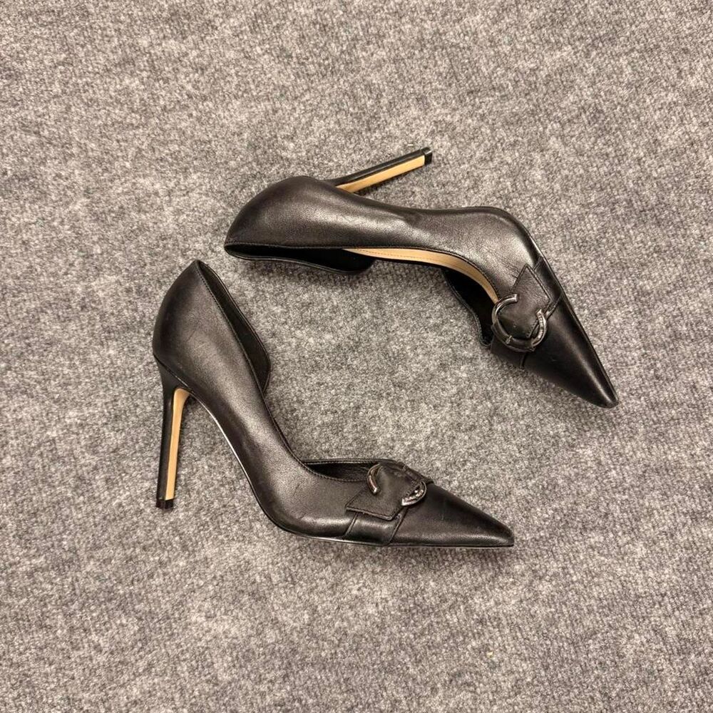 Nine West Finite Black Buckle Pumps